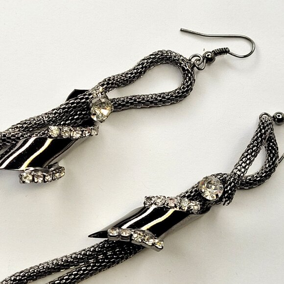 Black Hematite Long earrings - Picture 6 of 7